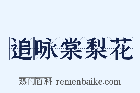 追咏棠梨花是什么意思的图片